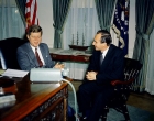 Hazar Imam meeting with President John F. Kennedy at the Oval Office 1961-03-14